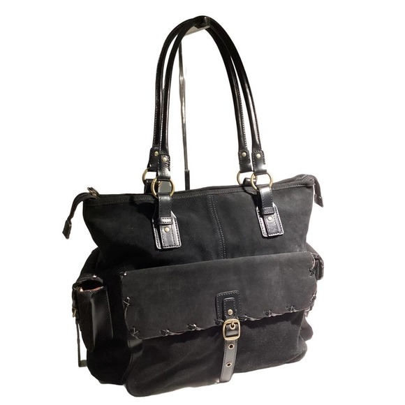 Hype suede leather tote bag - Picture 1 of 7